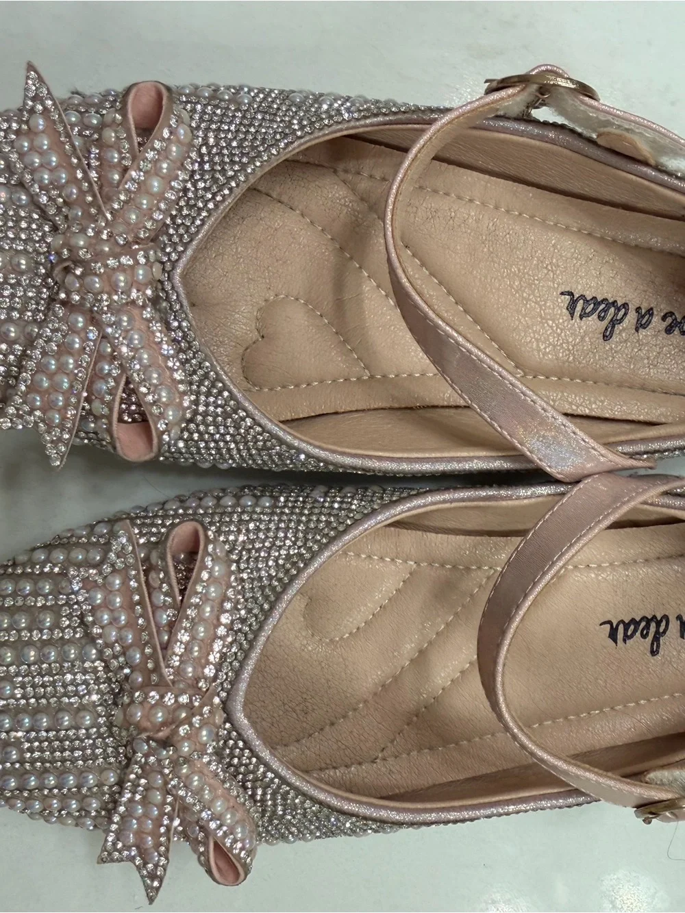Doe a Dear Embellished Pink Pearl Bow Flats - Unbranded